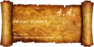 Abrus Albert névjegykártya